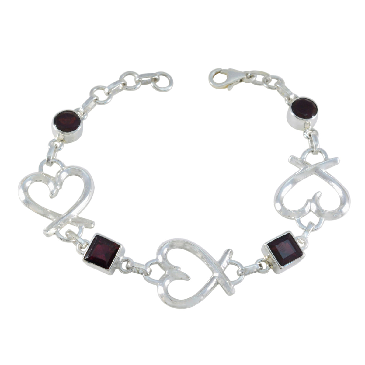 Isabelle Treasure Tiny Red Links Bracelet Garnet Red