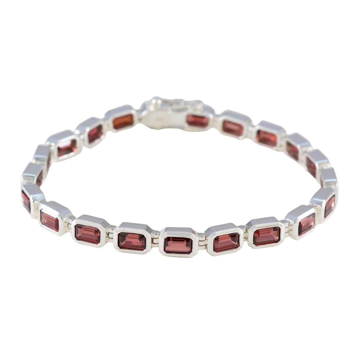 Maya Office Minimal Red Tennis Bracelet Garnet Red