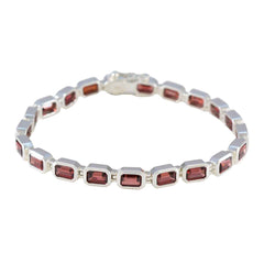 Maya Office Minimal Red Tennis Bracelet Garnet Red