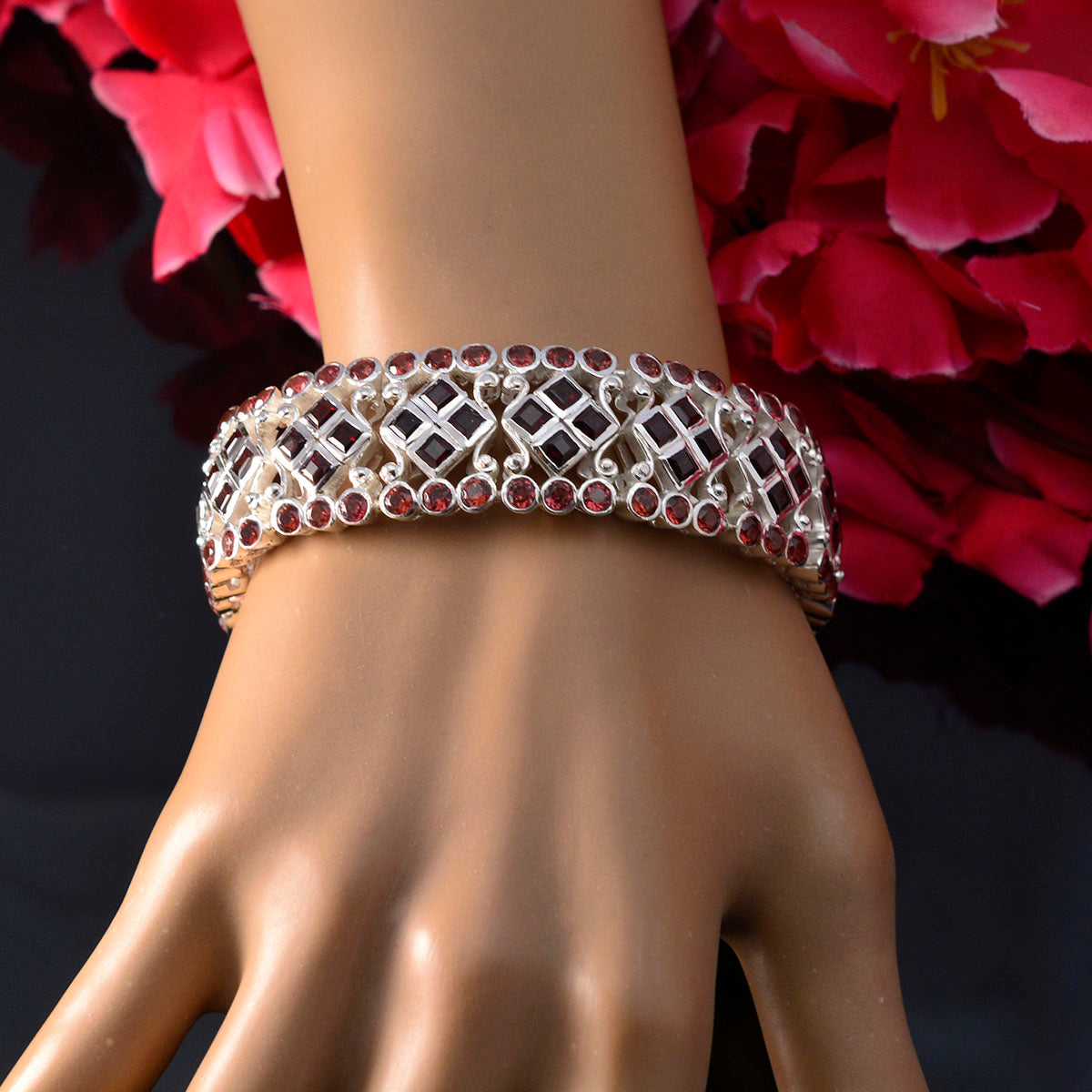 Josephine Couture Chunky Red Tennis Bracelet