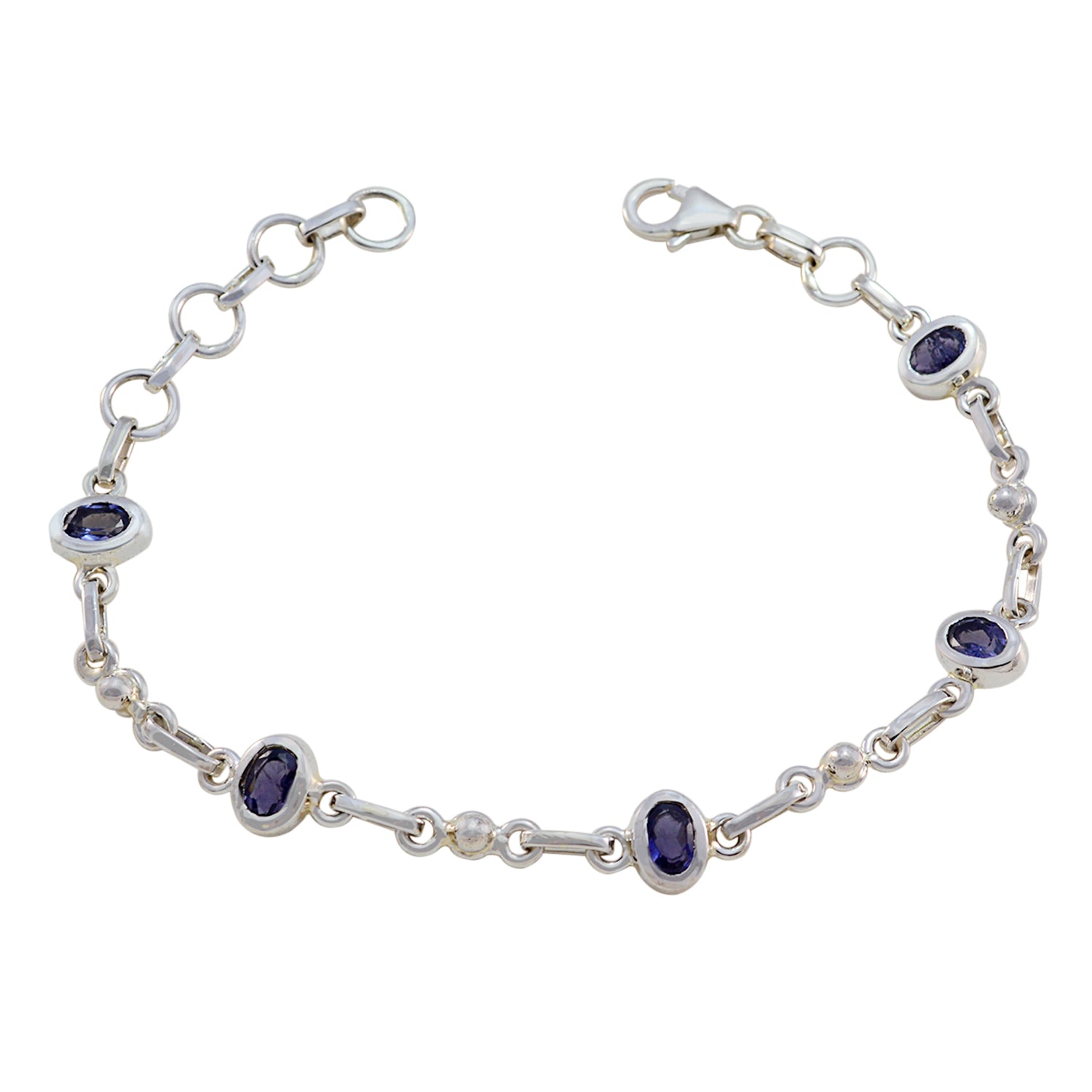 Aurora Red Carpet Delicate Blue Links Bracelet Iolite Blue