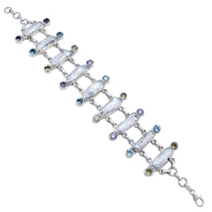 Nella bollywood Edgy White Links Bracelet Pearl White