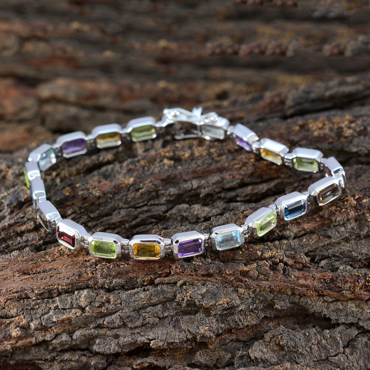 Natalie Gift for Her Minimal multicolor Tennis Bracelet