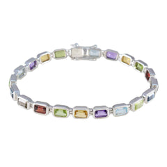 Natalie Gift for Her Minimal multicolor Tennis Bracelet Multi Gemstone multicolor