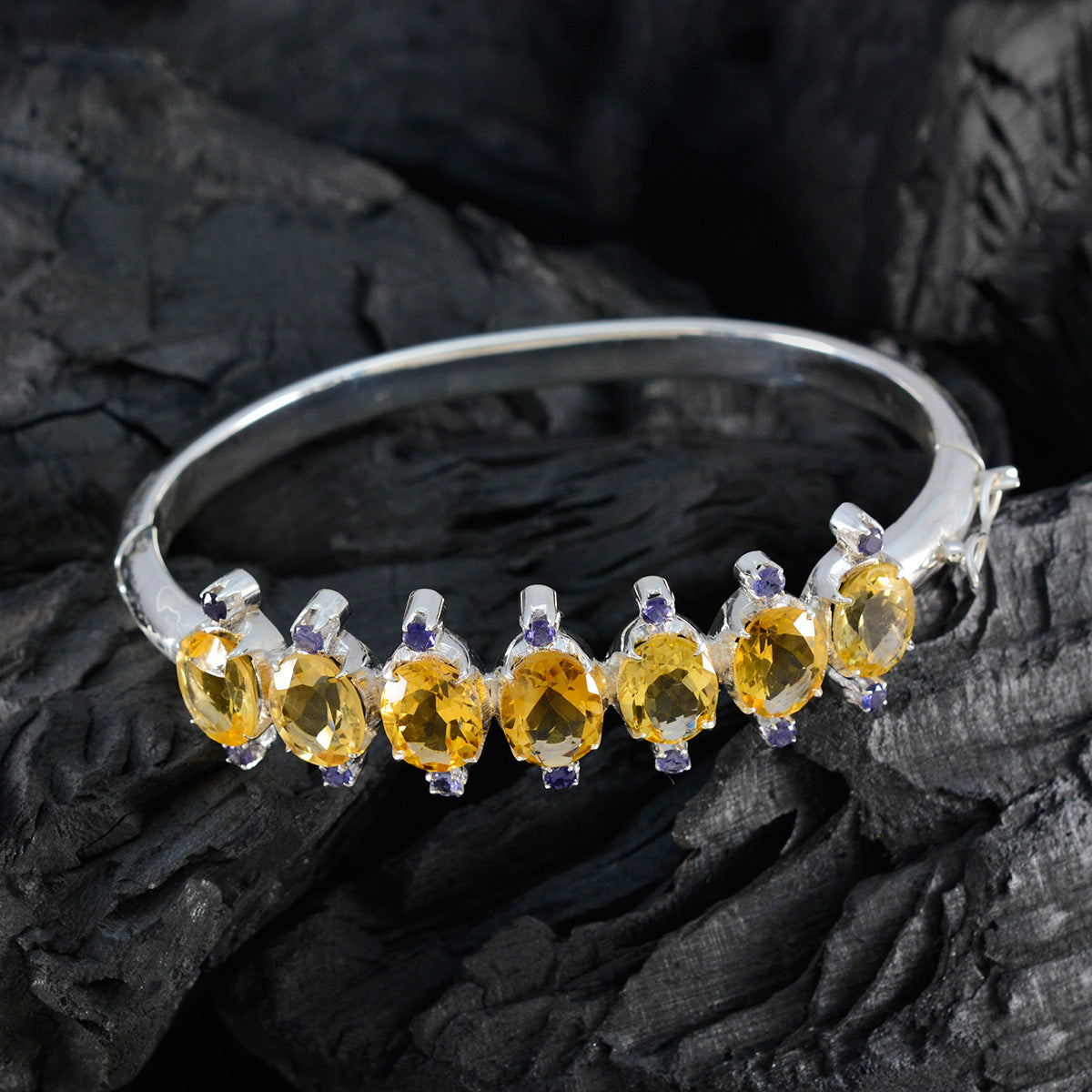 Leah Everyday Versatile Yellow Hinged Bangle Bracelet