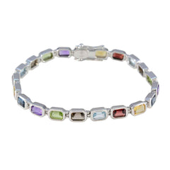 Mia Workwear Minimal multicolor Tennis Bracelet Multi Gemstone multicolor