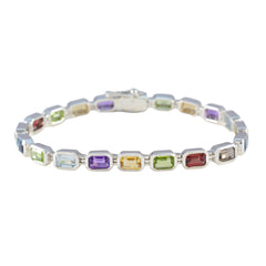 Mila Gift Minimal multicolor Tennis Bracelet Multi Gemstone multicolor