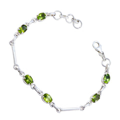 Elena Meaningful Delicate Green Links Bracelet