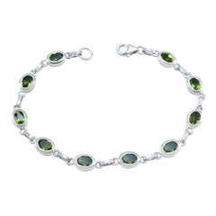 Emilia Retirement Slim Green Links Bracelet Peridot Green
