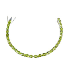 Lili Casual Eye-catching Green Tennis Bracelet Peridot Green