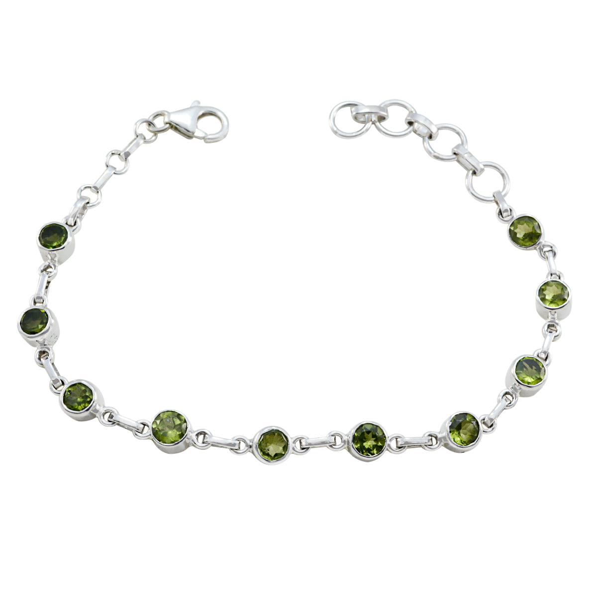 Isabelle Astrology Elegant Green Links Bracelet Peridot Green