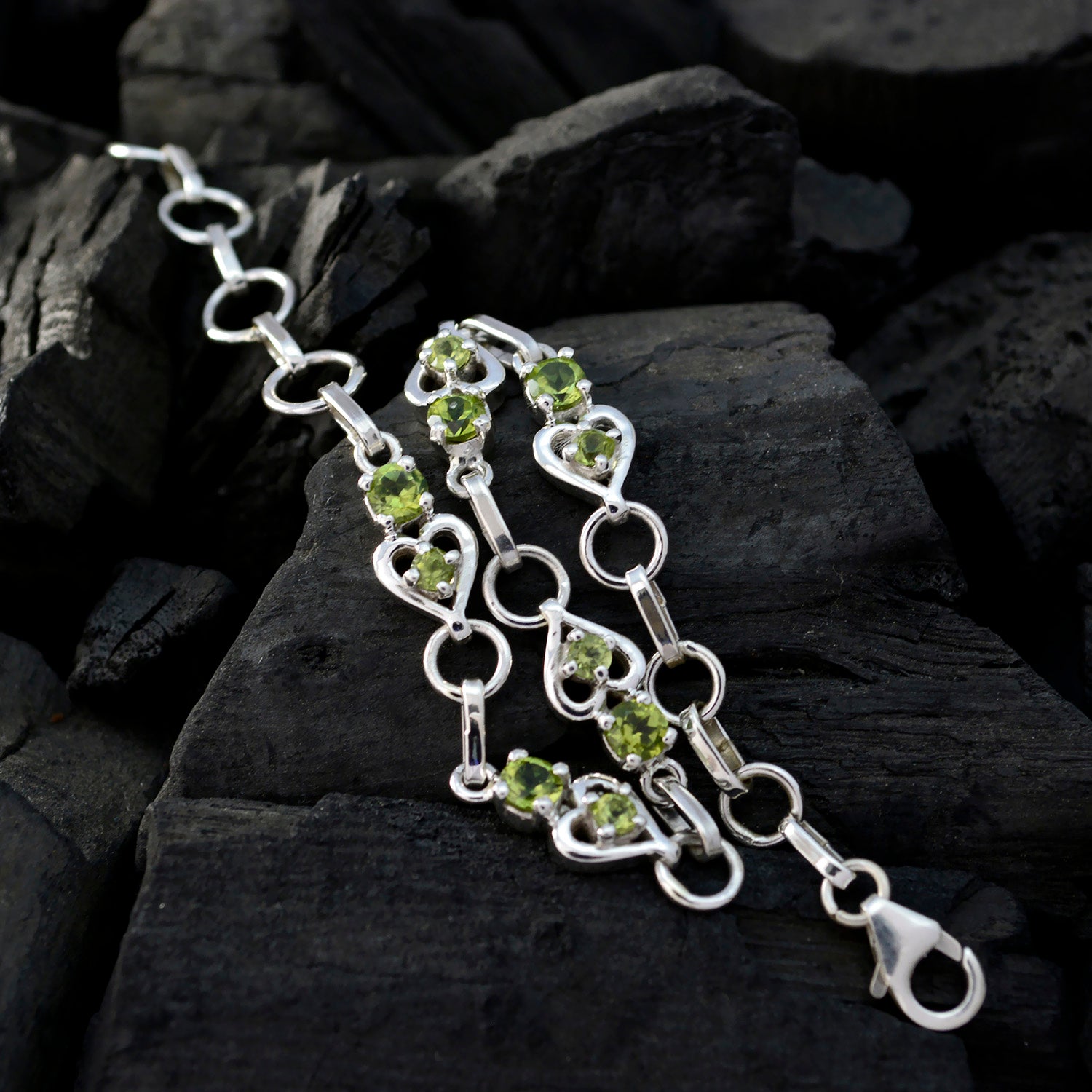 Ivy Anniversary Dainty Green Links Bracelet