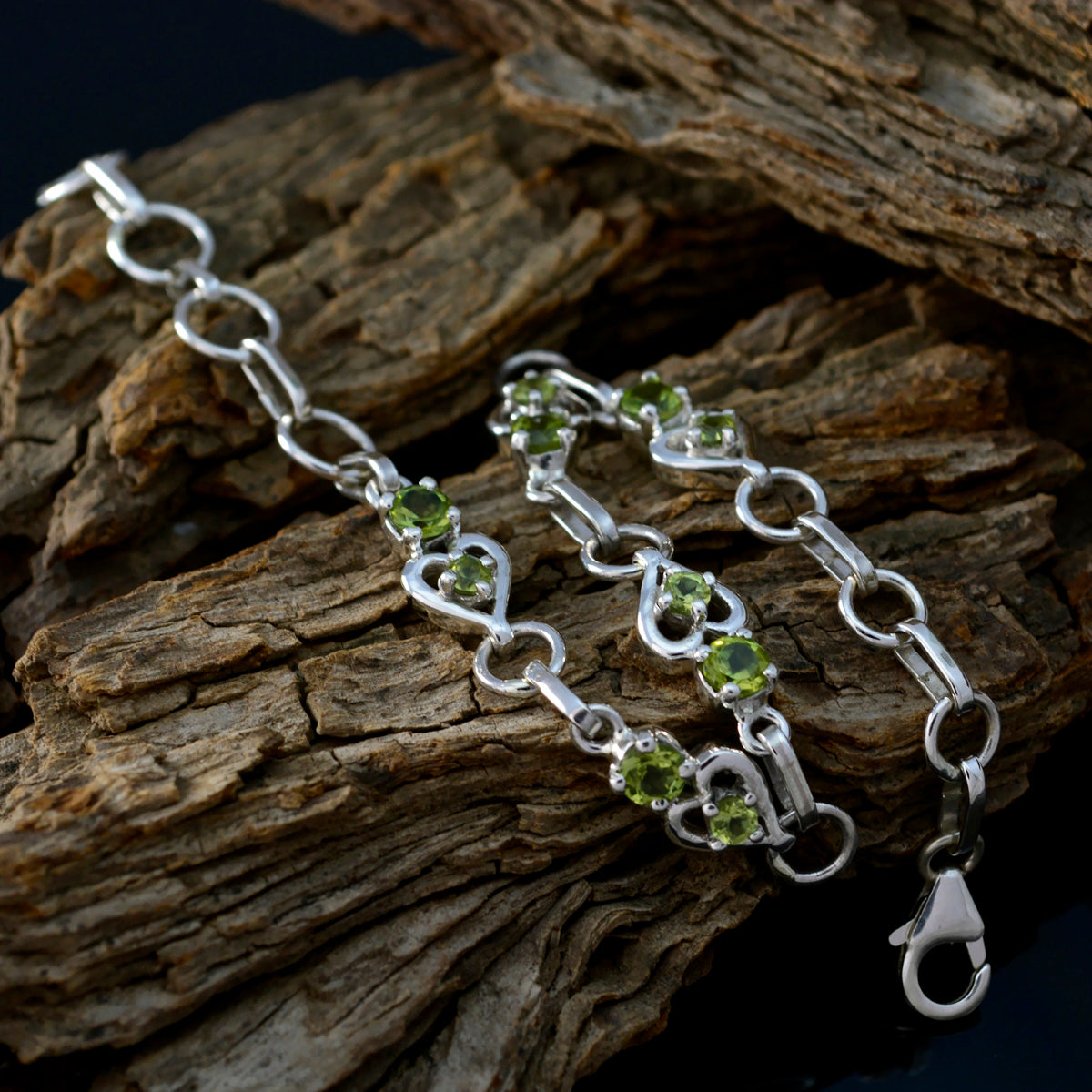 Ivy Anniversary Dainty Green Links Bracelet