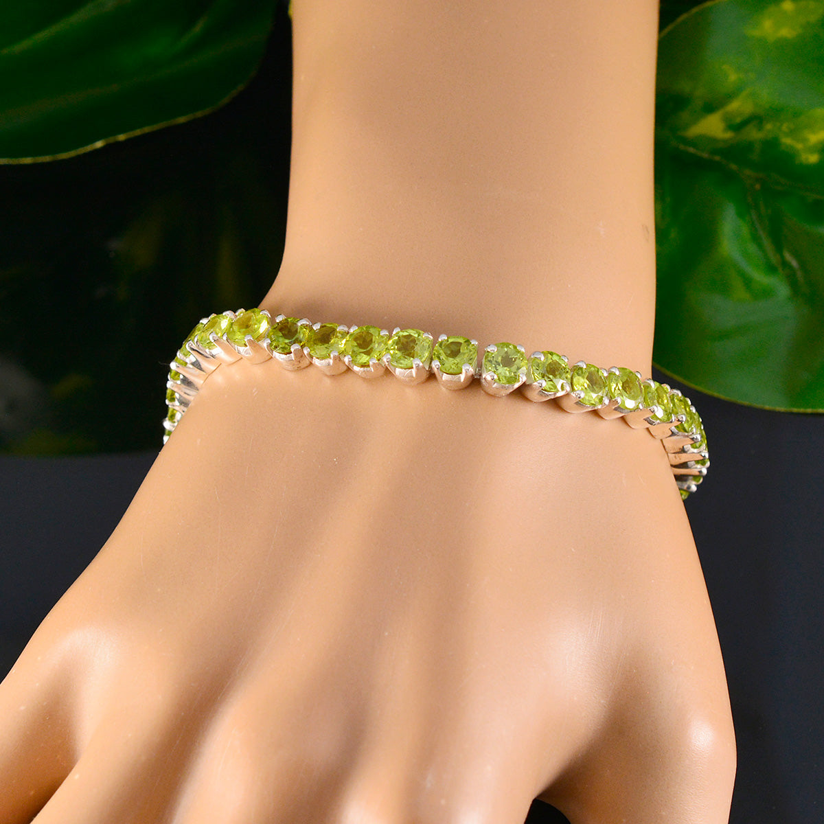 Lily Mothers Day Minimal Green Tennis Bracelet