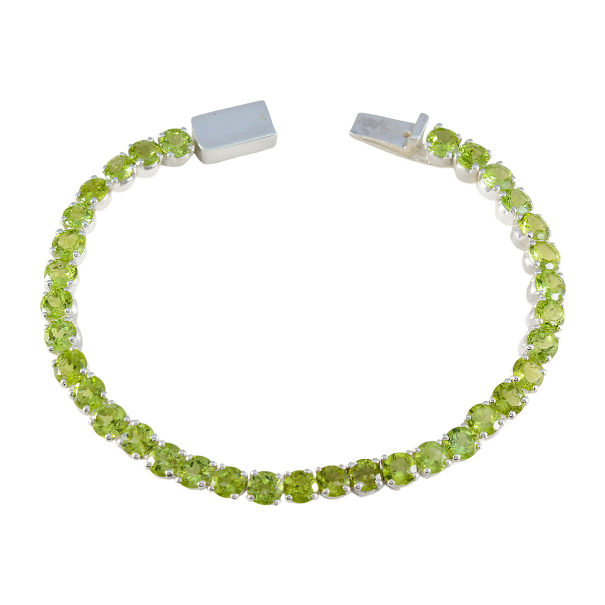 Lily Mothers Day Minimal Green Tennis Bracelet Peridot Green
