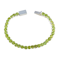 Lily Mothers Day Minimal Green Tennis Bracelet Peridot Green