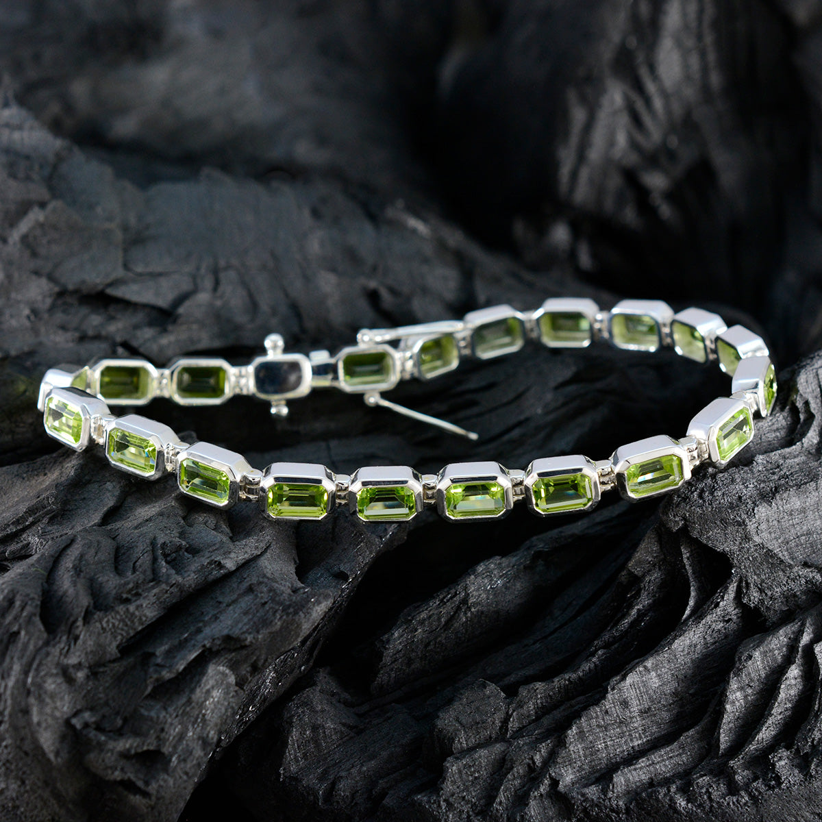 Nella Gift for Wife Minimal Green Tennis Bracelet