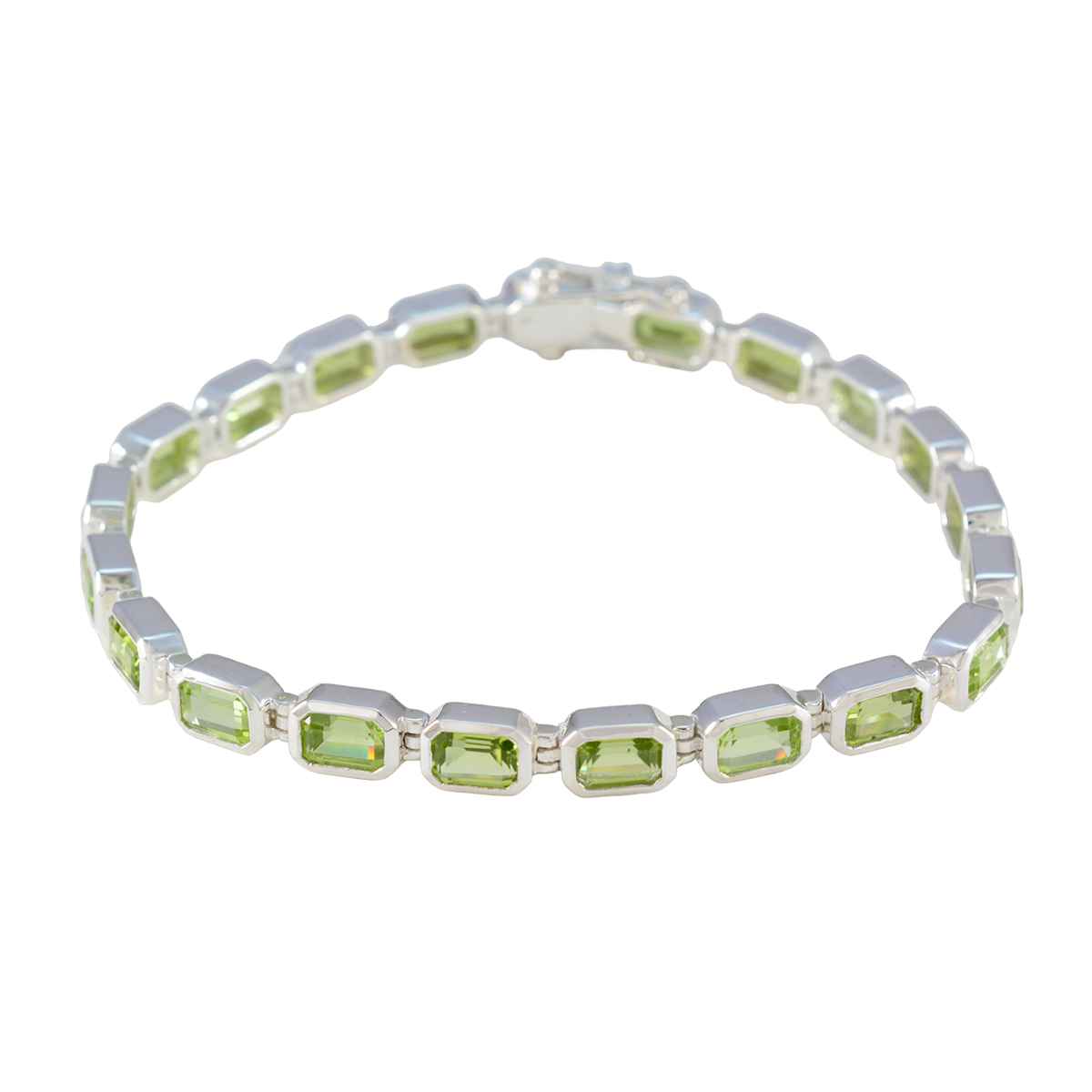 Nella Gift for Wife Minimal Green Tennis Bracelet Peridot Green