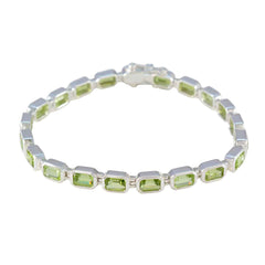 Nella Gift for Wife Minimal Green Tennis Bracelet Peridot Green