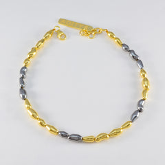 Savannah Happy Minimal Gold Links Bracelet