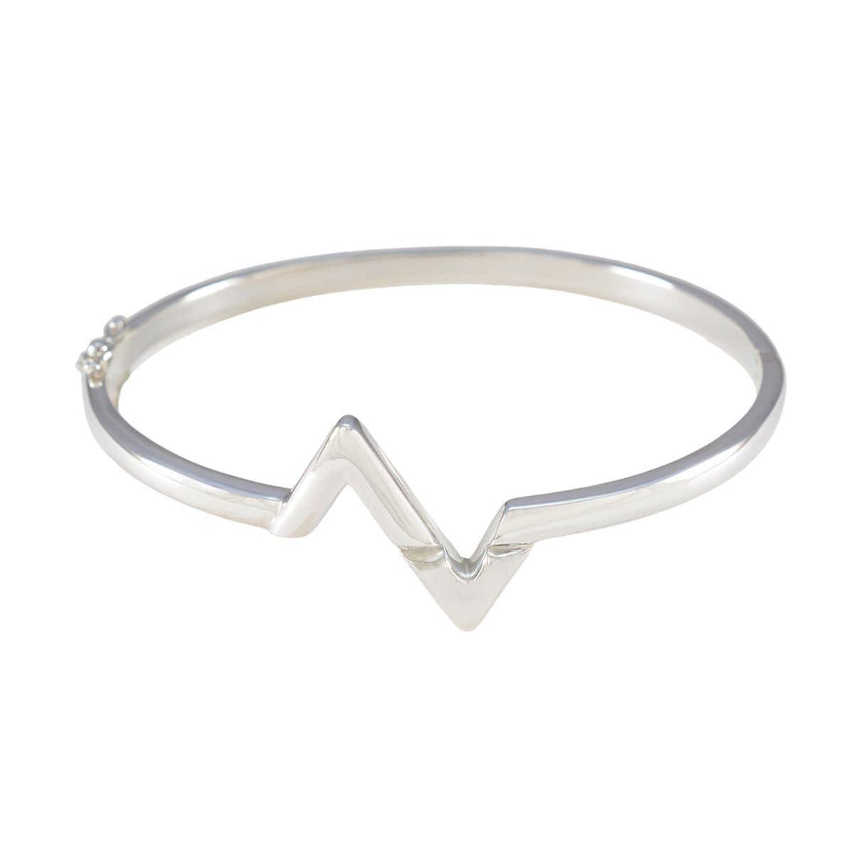 Scarlett Festive Minimal Silver Hinged Bangle Bracelet Plain Silver