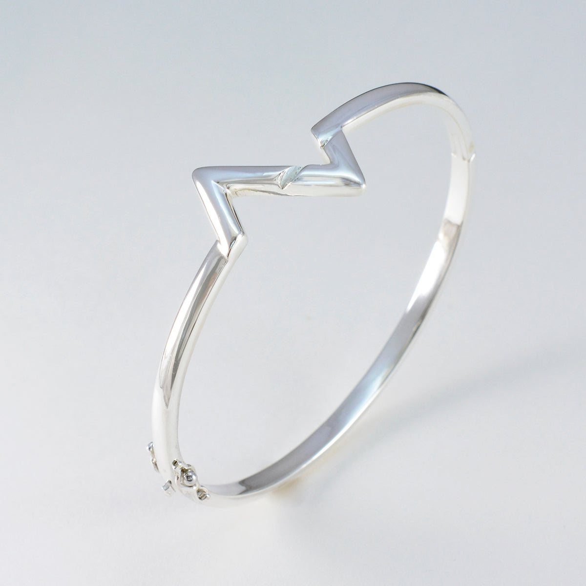 Scarlett Festive Minimal Silver Hinged Bangle Bracelet