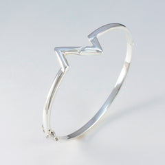 Scarlett Festive Minimal Silver Hinged Bangle Bracelet