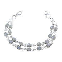 Marie Party Featherlight White Links Bracelet Rainbow Moonstone White