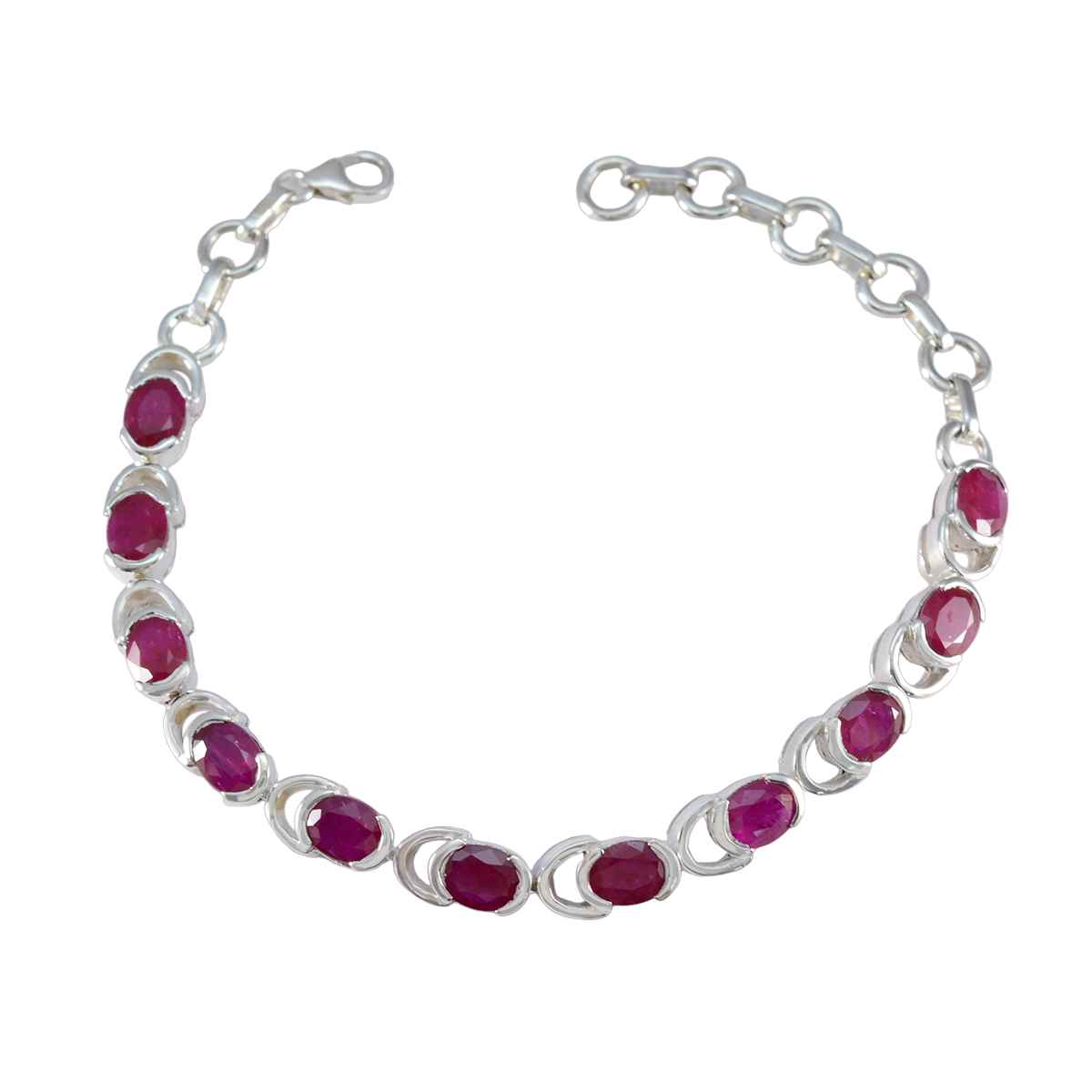 Aisha Casual Tiny Red Links Bracelet Ruby CZ Red