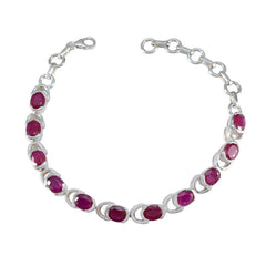 Aisha Casual Tiny Red Links Bracelet Ruby CZ Red