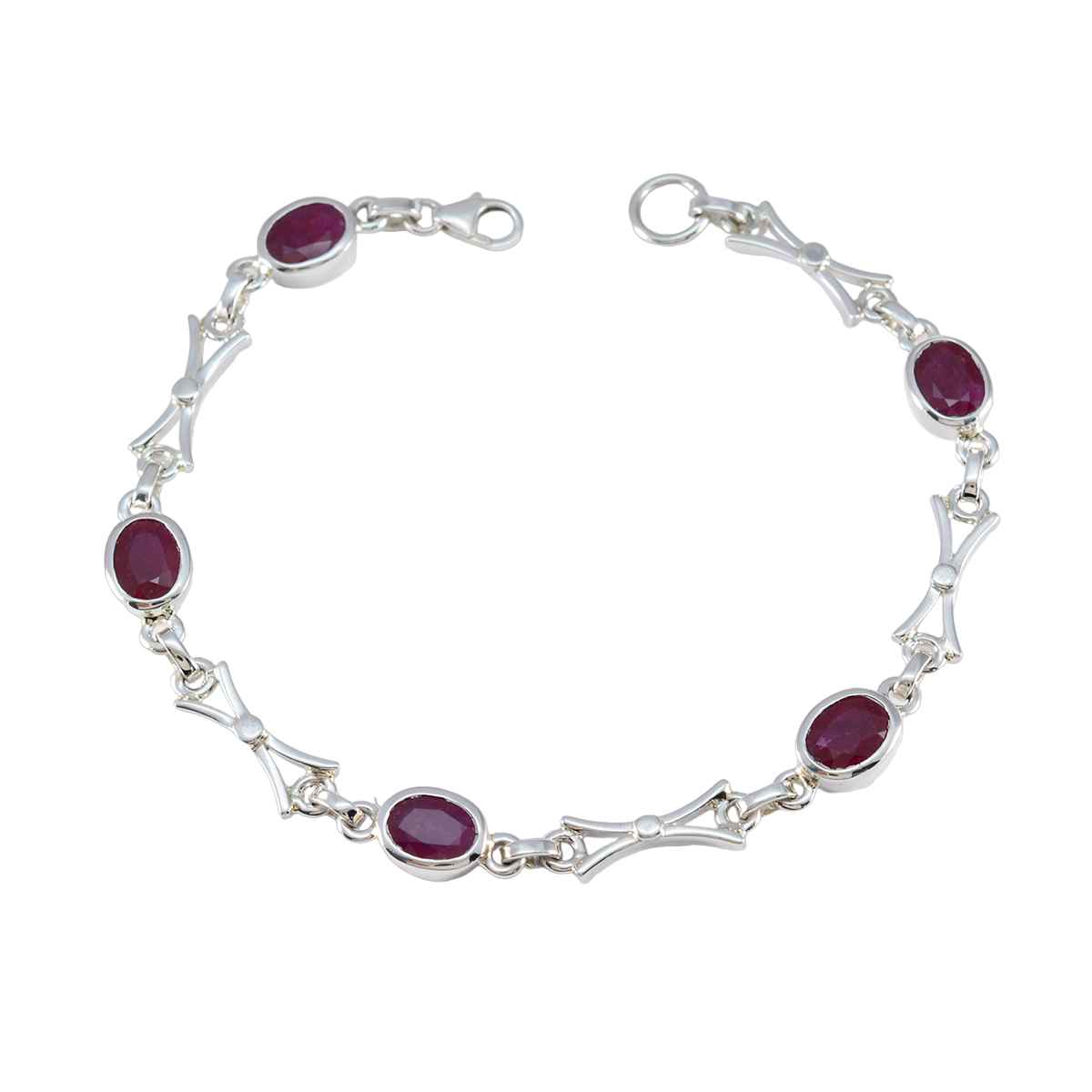 Evelyn Rakhi Tiny Red Links Bracelet Indian Ruby Red