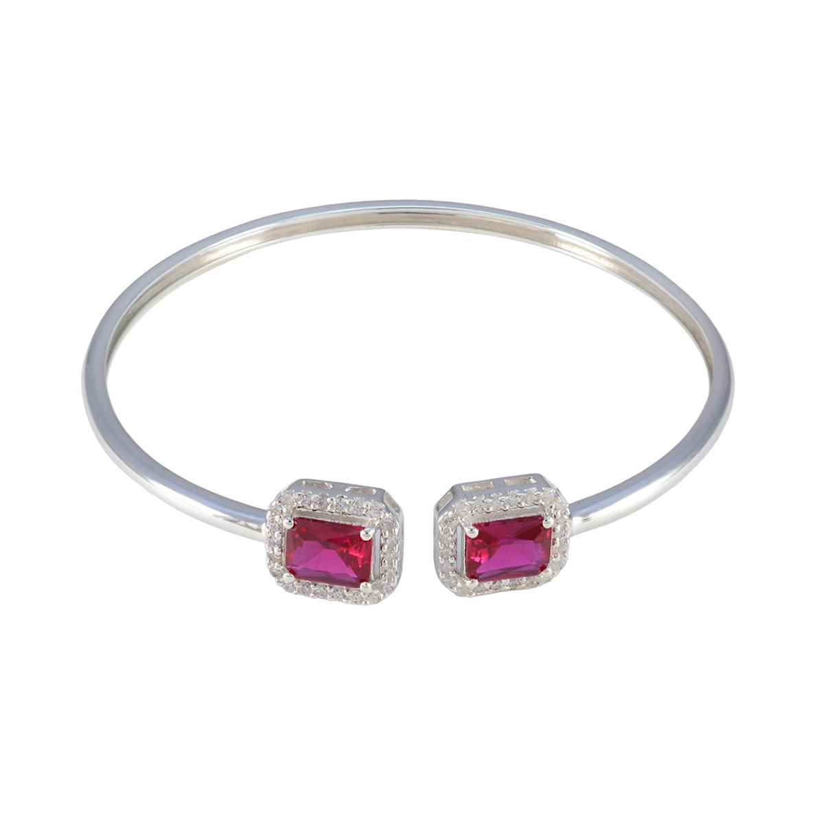 Mia Teej Tiny Red Bangle Bracelet Ruby CZ Red