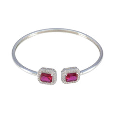 Mia Teej Tiny Red Bangle Bracelet Ruby CZ Red