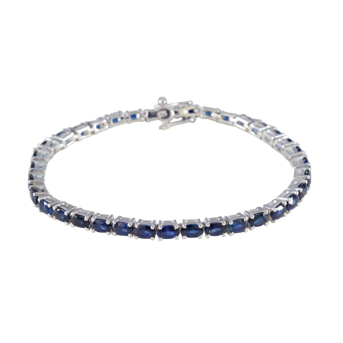 Ellie Anniversary Tiny Blue Tennis Bracelet Blue Supphire CZ Blue