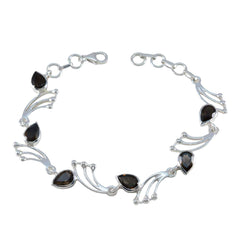 Mia Gala Minimal Brown Links Bracelet Smoky Quartz Brown