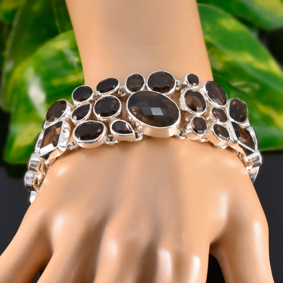 Natalie Party Statement Brown Links Bracelet