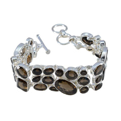 Natalie Party Statement Brown Links Bracelet Smoky Quartz Brown