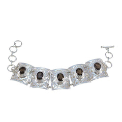 Sofia Couture Tiny Brown Tennis Bracelet Smoky Quartz Brown