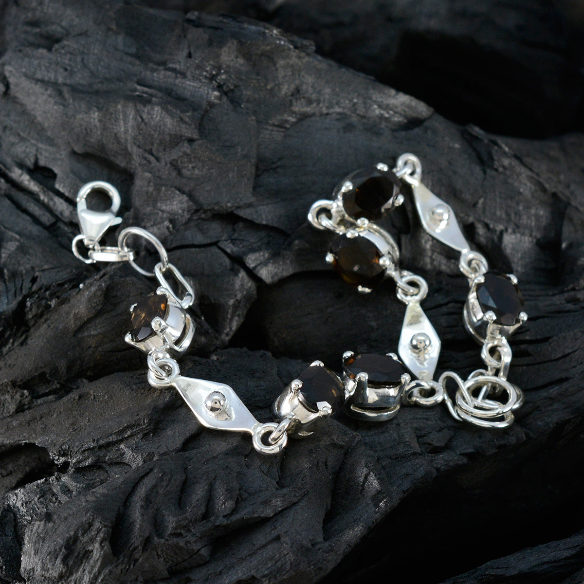Nella Glam Slim Brown Links Bracelet