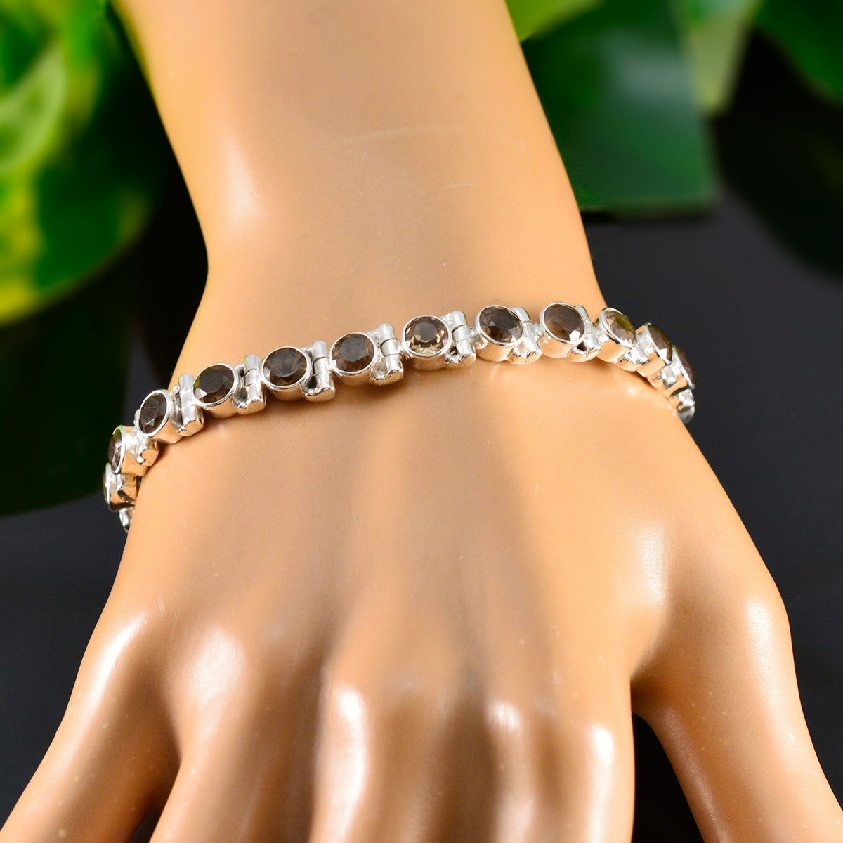 Giulia Karwa Chauth Classic Brown Tennis Bracelet