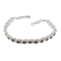 Giulia Karwa Chauth Classic Brown Tennis Bracelet Smoky Quartz Brown