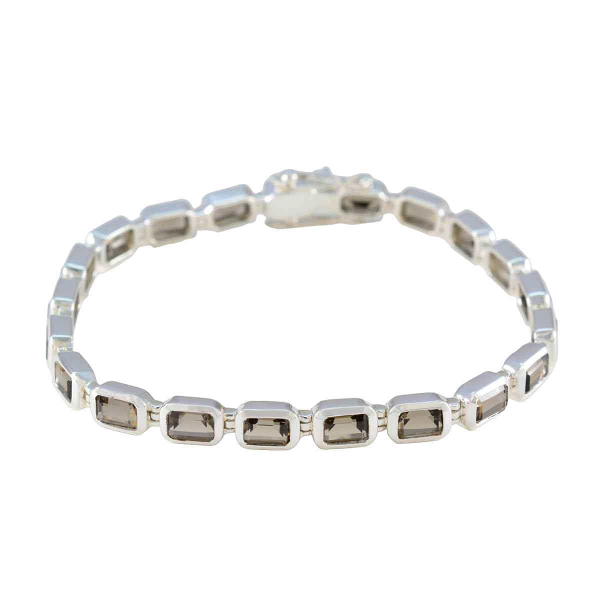 Nora gift for girlfriend Minimal Brown Tennis Bracelet Smoky Quartz Brown