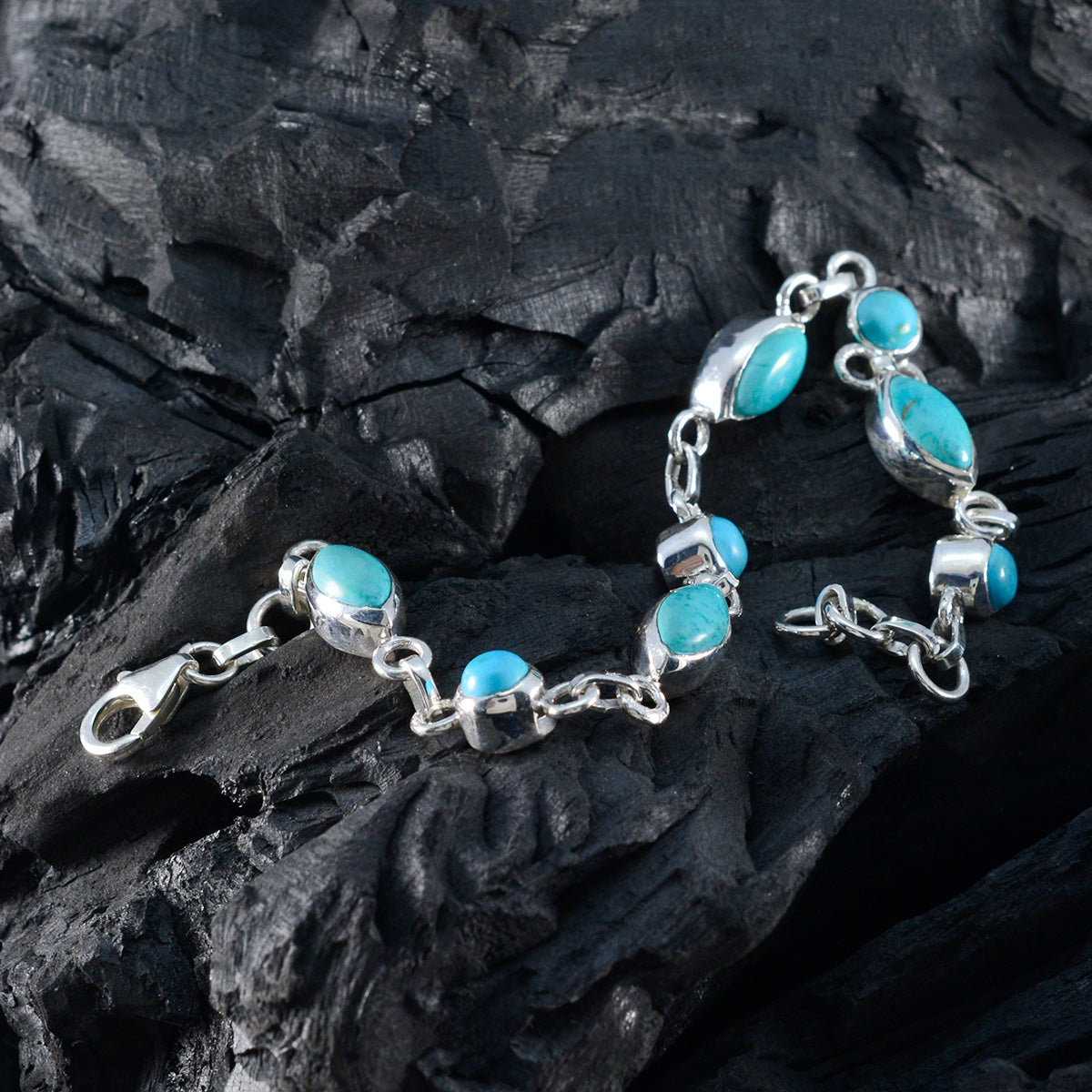 Sophia Happy Slim Turquoise Links Bracelet