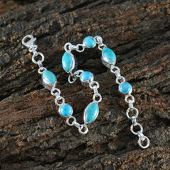 Sophia Happy Slim Turquoise Links Bracelet