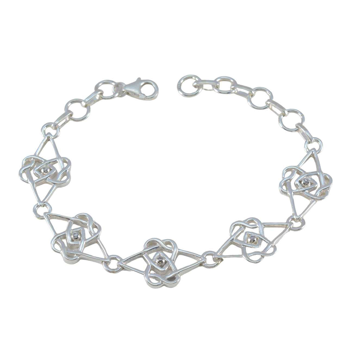 Penelope bollywood Featherlight White Links Bracelet White CZ White