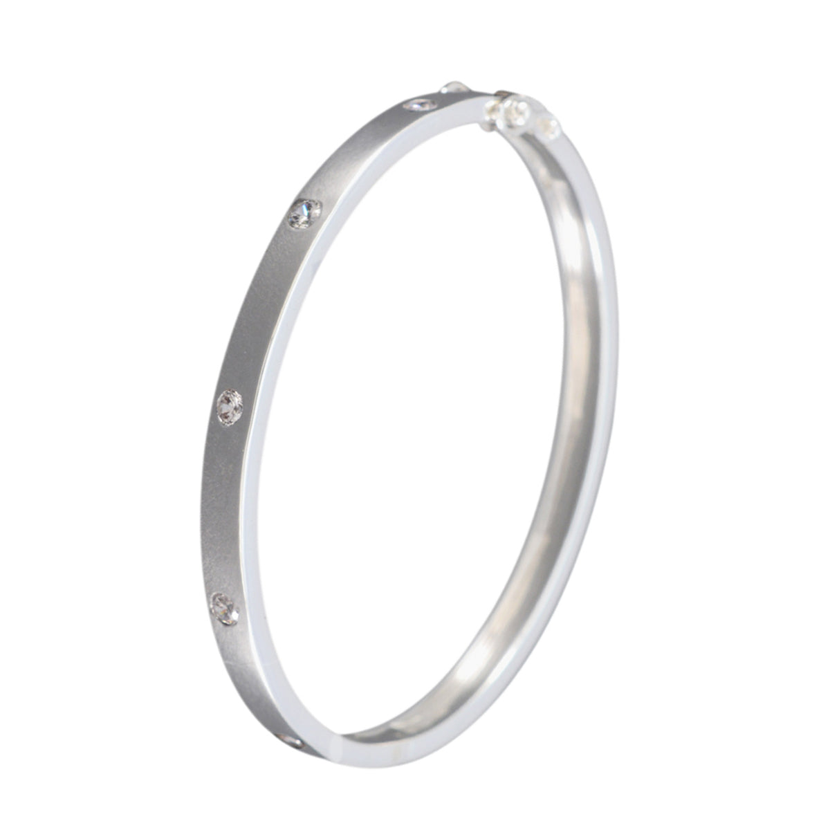 Ida Akshaya Tritiya Minimal White Hinged Bangle Bracelet