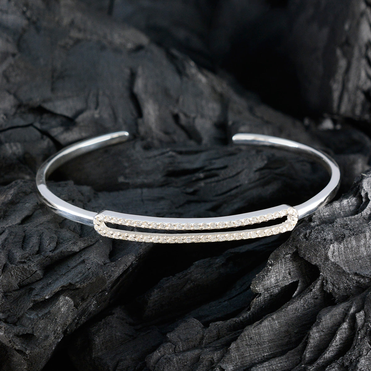Savannah Showstopper Dainty White Bangle Bracelet