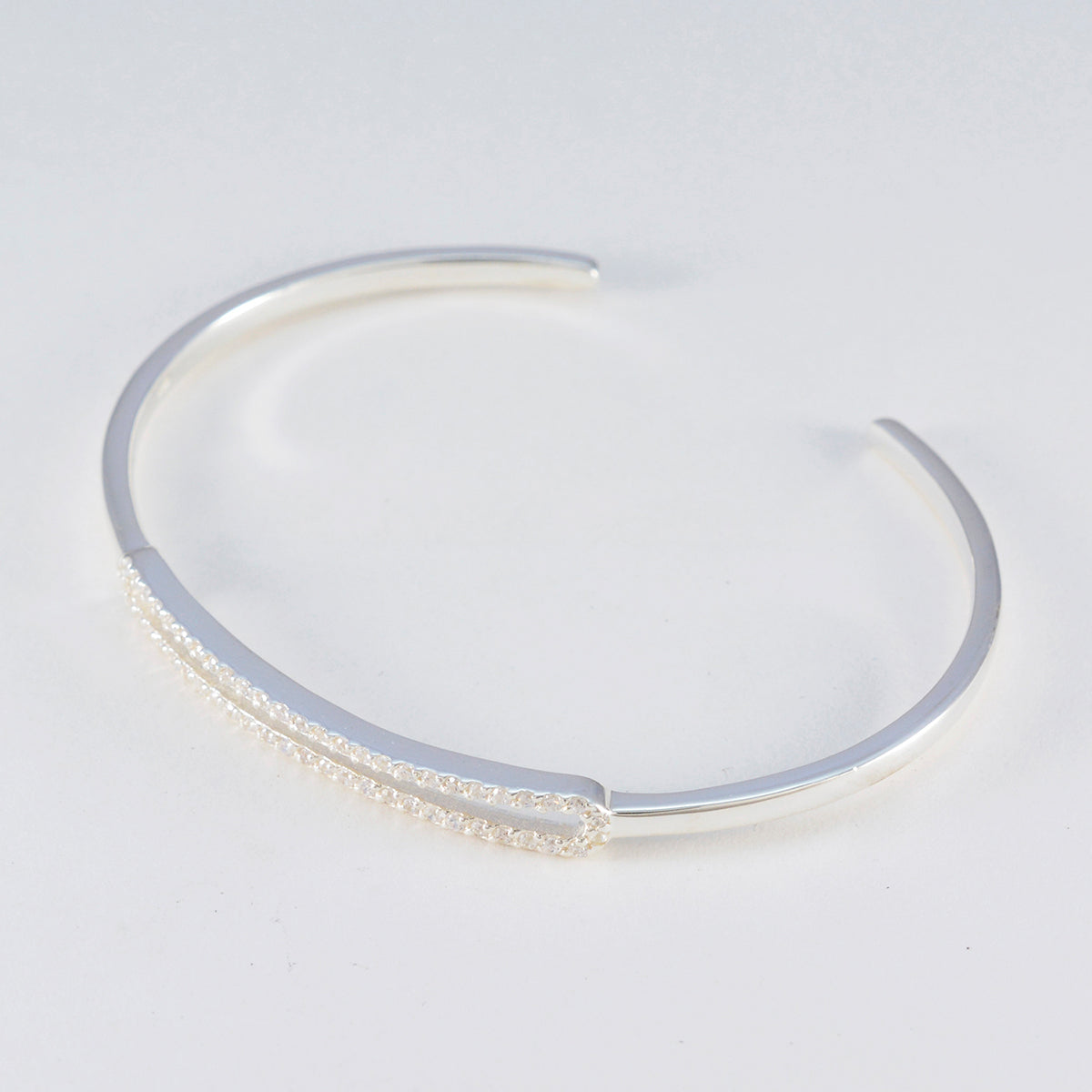 Savannah Showstopper Dainty White Bangle Bracelet