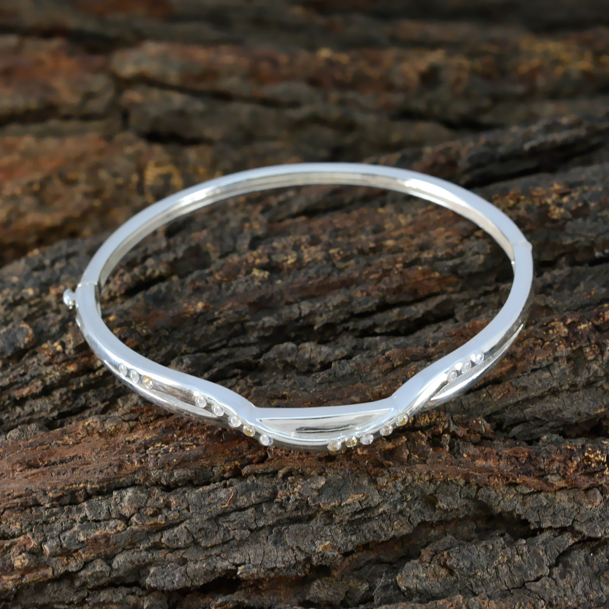 Skylar One-of-a-Kind Slim White Hinged Bangle Bracelet