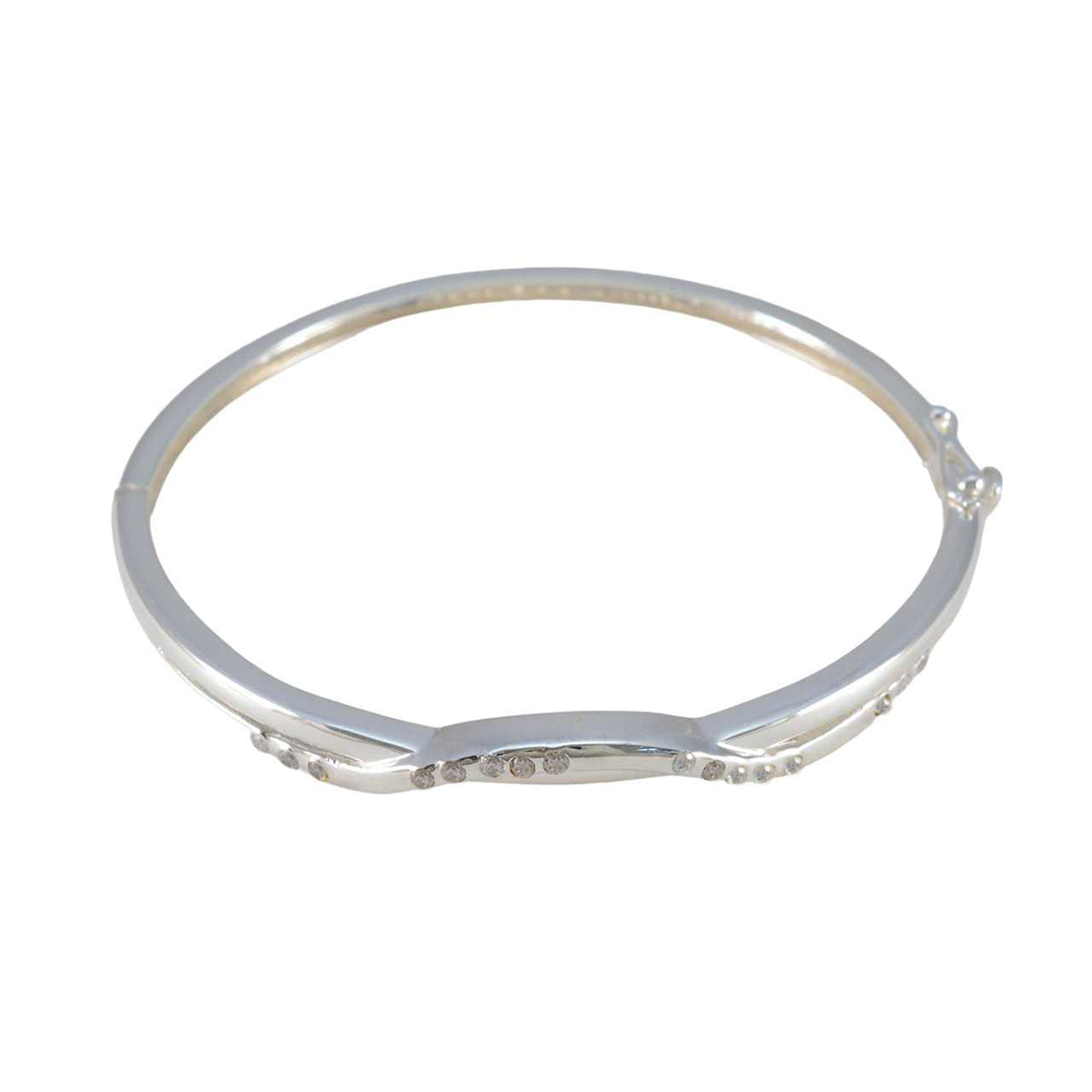 Skylar One-of-a-Kind Slim White Hinged Bangle Bracelet White CZ White